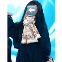 DIOR 나비 꽃 패턴 양면 스카프