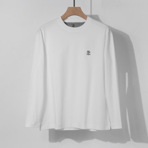 BC 로고 자수 라운드넥 긴팔 티셔츠