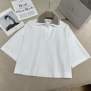 고급 은실 레이어드 칼라 폴로 티셔츠