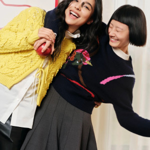 플로럴 패치 니트 가디건