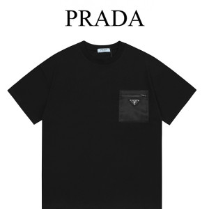 PRADA 삼각 로고 반팔 티셔츠